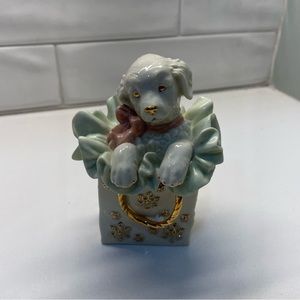 Lenox Playful Present puppy dog figurine